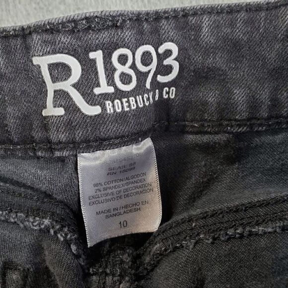 R1893 Jeans Womens 10 Black Roebuck & Co Straight Leg Denim - Picture 3 of 8